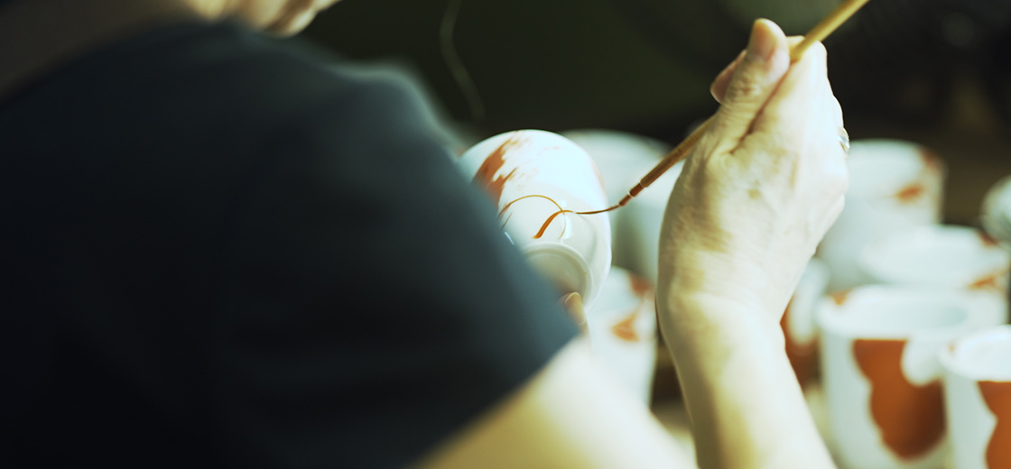 透明赤絵の具技術